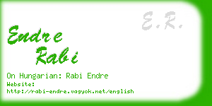 endre rabi business card